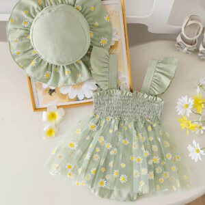 Robe fleurie avec chapeau 🌼